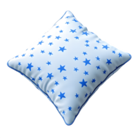 Delightful blue cushion featuring a scattered star pattern ideal for nurseries bedrooms and children's spaces adding a touch of celestial charm png