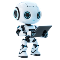 Adorable Robot Using Tablet Computer Technology Artificial Intelligence Future Innovation png