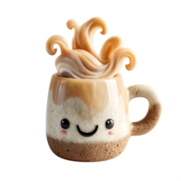 Delightful Coffee Mug with Whipped Cream Design Enjoy a Happy Morning Beverage png