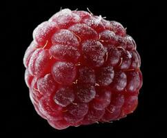 Fresh raspberry fruit captured in detail for culinary use photo