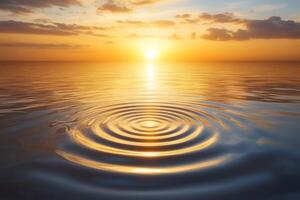 Golden Sunset Over Calm Waters Reflections of Serenity and Tranquility photo