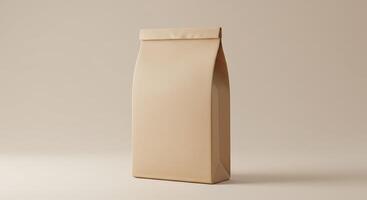 A brown paper bag with a lid on a table photo