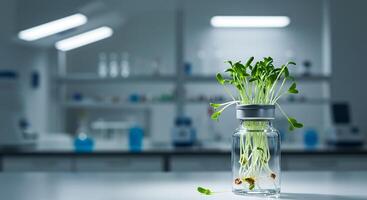 Scientific Plant Growth in a Laboratory Setting photo