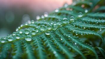 Fern Frond with Water Droplets photo