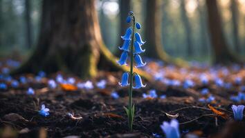 Bluebell Flower in Forest photo
