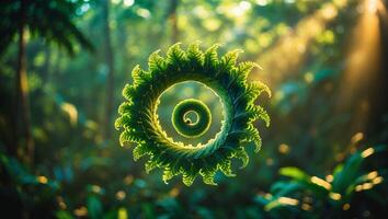 Fern Sprout in Forest photo