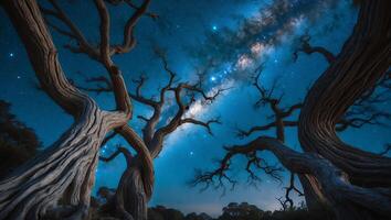 Tree Under Milky Way Galaxy photo