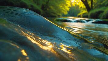 River Water with Sun Rays photo