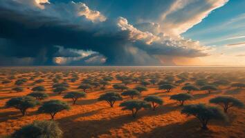 African Savanna with Storm Clouds Landscape photo