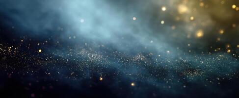 The mesmerizing glow of sparkling particles in a cosmic background photo