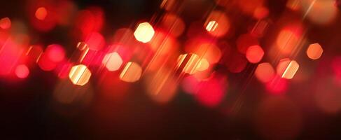 The Vibrant Glow of Blurred Bokeh Lights in Red and Orange Shades photo