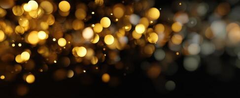 The Beautiful Golden Bokeh Background for Celebratory Events and Designs photo