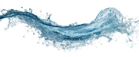 The flowing waves of crystal-clear water creating a dynamic splash effect. photo