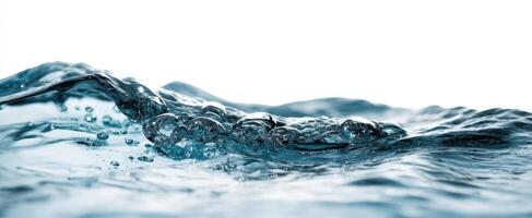 The captivating water wave showcasing bubbles and dynamic motion. photo