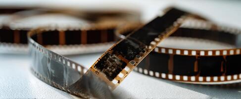 The vintage film strip captures the essence of nostalgic photography moments. photo