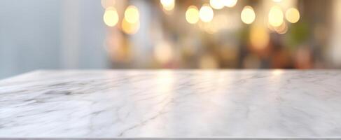 The marble countertop showcasing elegant design in a softly lit background. photo