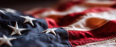 The American Flag Draped Elegantly with Detailed Stars and Stripes photo
