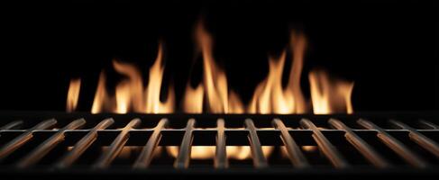 The mesmerizing flames dancing above the grill for perfect outdoor cooking photo