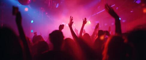 The lively crowd enjoying the vibrant atmosphere of a late-night party scene photo