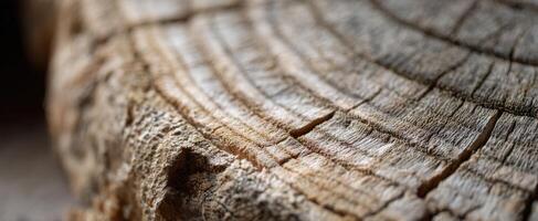 The intricate texture of a cross-section of wood slice showcasing natural patterns. photo