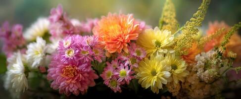 The Colorful Bouquet of Fresh Flowers in a Serene Natural Setting photo