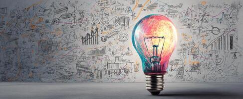 The Vibrant Lightbulb Illuminating a World of Creative Ideas and Innovation photo