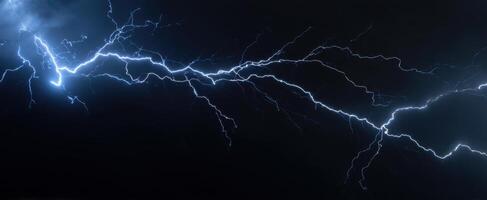 The Stunning Display of Lightning Illuminating the Dark Sky at Night photo