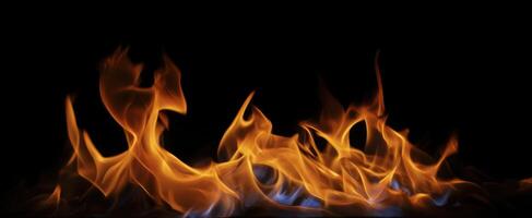 The captivating beauty of flames dancing against a black background photo