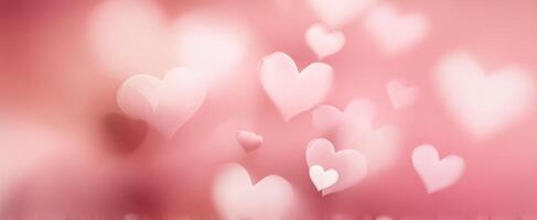 The Beautiful Hearts Floating in a Soft Pink Background photo
