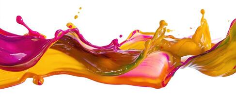 The vibrant splash of paint creating a dynamic abstract background. photo