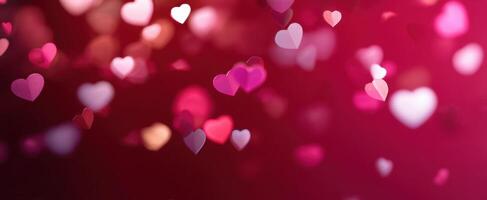 The Charming Hearts Floating Against a Blurred Pink Background photo