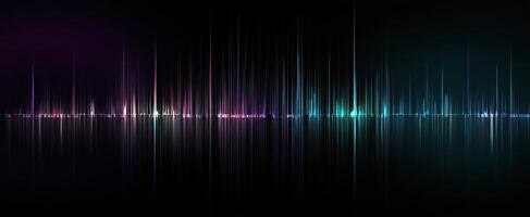 The Vibrant Sound Waves Abstract Digital Artwork in a Dark Background photo