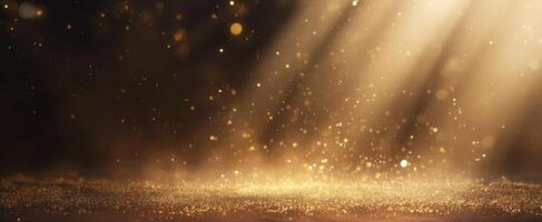 The Captivating Dance of Golden Particles in Soft Light photo