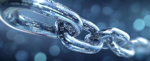 The digital chain illustrating advanced technology and data connectivity. photo