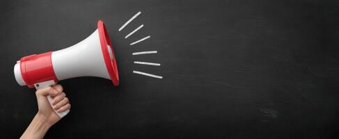 The megaphone amplifying messages for public communication and engagement. photo