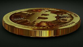 Cryptocurrency, Elegant Gold Bitcoin in Full Rotation, Money, Blockchain, Exclusive, Looped, Unique Design, Finance, Coin video
