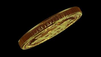 Alpha Channel, Gold Bitcoin Mechanism in Full Rotation, Transparent Background, Cryptocurrency, Exclusive, Blockchain, Looped, Money, Coin video
