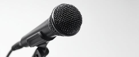 The professional microphone ready for recording and performance. photo