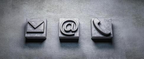 The Contact Icons Representing Communication in a Digital Age photo