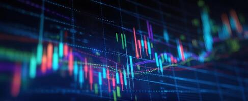 The Colorful Candlestick Chart Displays Dynamic Market Trends and Financial Analysis photo