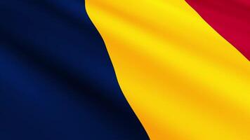 Chad Flag Waving Gently in the Wind, Close-Up Full-Frame Perspective, Soft Fabric Texture, Slow Motion, Natural Movement, Waving Flag Background video