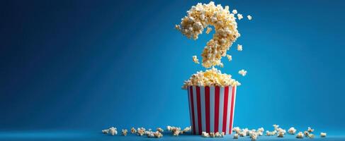 The Popcorn Question Mark Rising from a Bucket of Delicious Treats photo