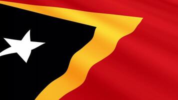 East Timor Flag Waving Gently in the Wind, Close-Up Full-Frame Perspective, Soft Fabric Texture, Slow Motion, Natural Movement, Waving Flag Background video