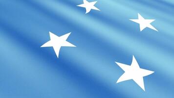 Federated States Of Micronesia Flag Waving Gently in the Wind, Close-Up Full-Frame Perspective, Soft Fabric Texture, Slow Motion, Natural Movement, Waving Flag Background video