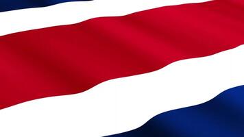 Costa Rica Flag Waving Gently in the Wind, Close-Up Full-Frame Perspective, Soft Fabric Texture, Slow Motion, Natural Movement, Waving Flag Background video