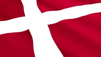 Denmark Flag Waving Gently in the Wind, Close-Up Full-Frame Perspective, Soft Fabric Texture, Slow Motion, Natural Movement, Waving Flag Background video