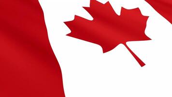 Canada Flag Waving Gently in the Wind, Close-Up Full-Frame Perspective, Soft Fabric Texture, Slow Motion, Natural Movement, Waving Flag Background video