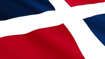 Dominican Republic Flag Waving Gently in the Wind, Close-Up Full-Frame Perspective, Soft Fabric Texture, Slow Motion, Natural Movement, Waving Flag Background video