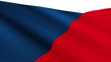 Czech Republic Flag Waving Gently in the Wind, Close-Up Full-Frame Perspective, Soft Fabric Texture, Slow Motion, Natural Movement, Waving Flag Background video