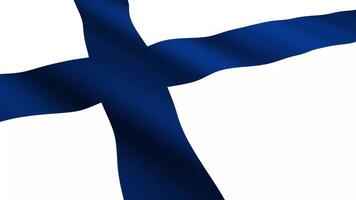 Finland Flag Waving Gently in the Wind, Close-Up Full-Frame Perspective, Soft Fabric Texture, Slow Motion, Natural Movement, Waving Flag Background video